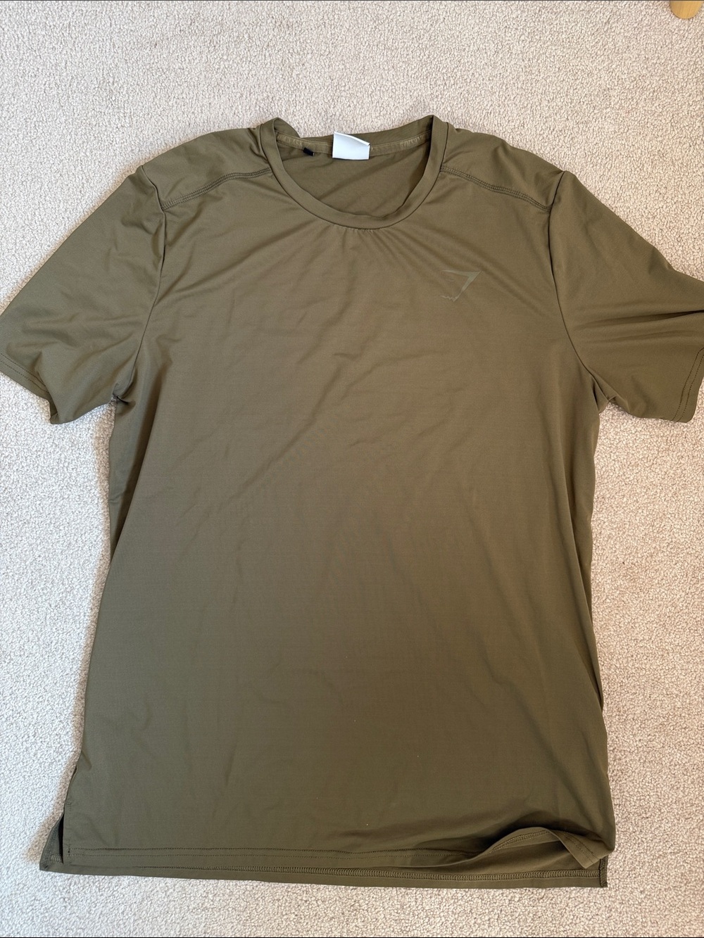 Men's Olive Crewneck Performance Tee — Gymshark